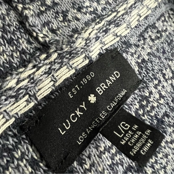 Lucky Brand Boho Aztec Print Waterfall Open Front Cardigan Sweater Size L - Picture 3 of 10